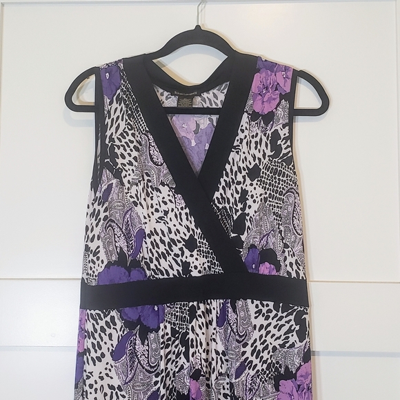 Susan Lawrence Maxi Dress Strechy Empire Waist Sleeveless Floral Size XL - Picture 2 of 10